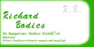 richard bodics business card